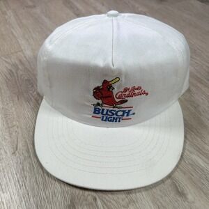 VTG St Louis Cardinals Snapback Hat MLB Baseball Annco Busch Light White Cap